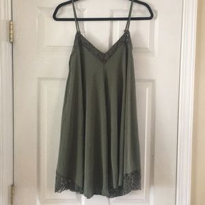 Forever 21 Olive Green Flowly Lace Top L